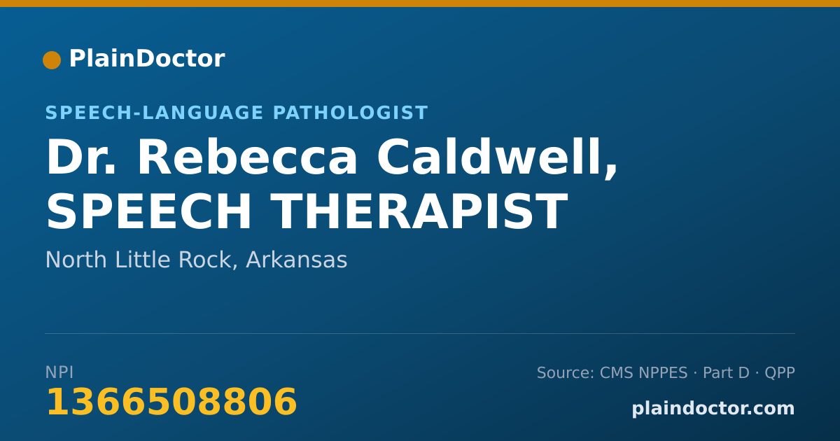 Shareable card for Rebecca Caldwell, SPEECH THERAPIST - Speech-Language Pathologist, North Little Rock, AR