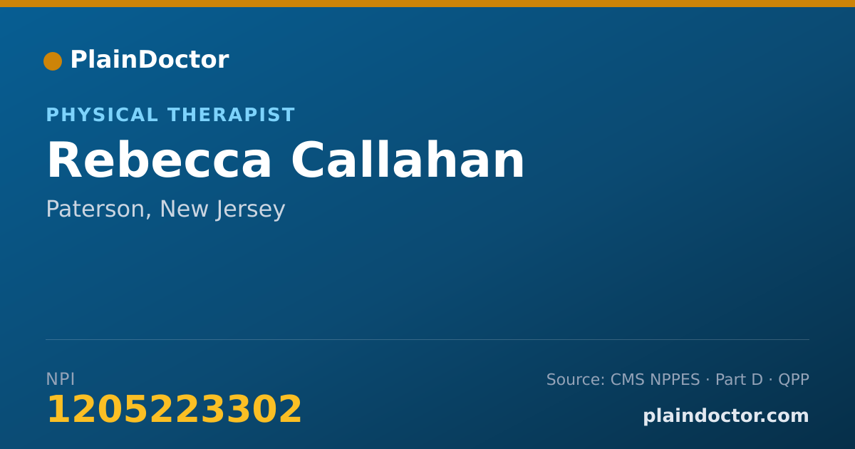 Shareable card for Rebecca Callahan - Physical Therapist, Paterson, NJ