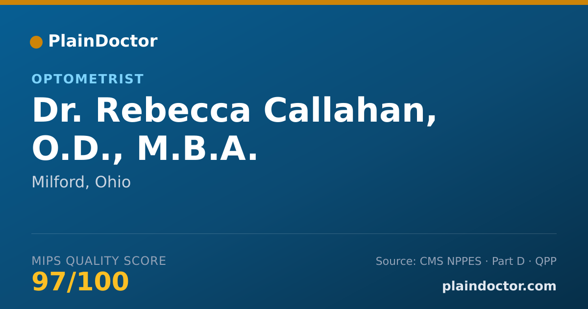 Shareable card for Rebecca Callahan, O.D., M.B.A. - Optometrist, Milford, OH