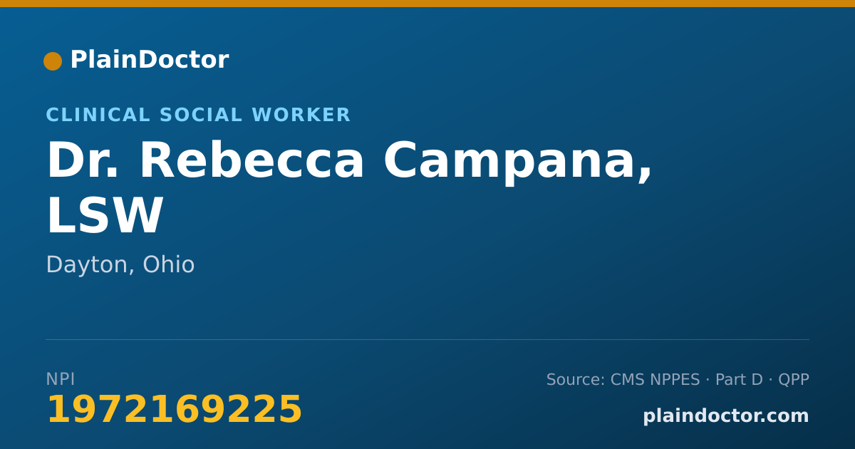 Shareable card for Rebecca Campana, LSW - Clinical Social Worker, Dayton, OH