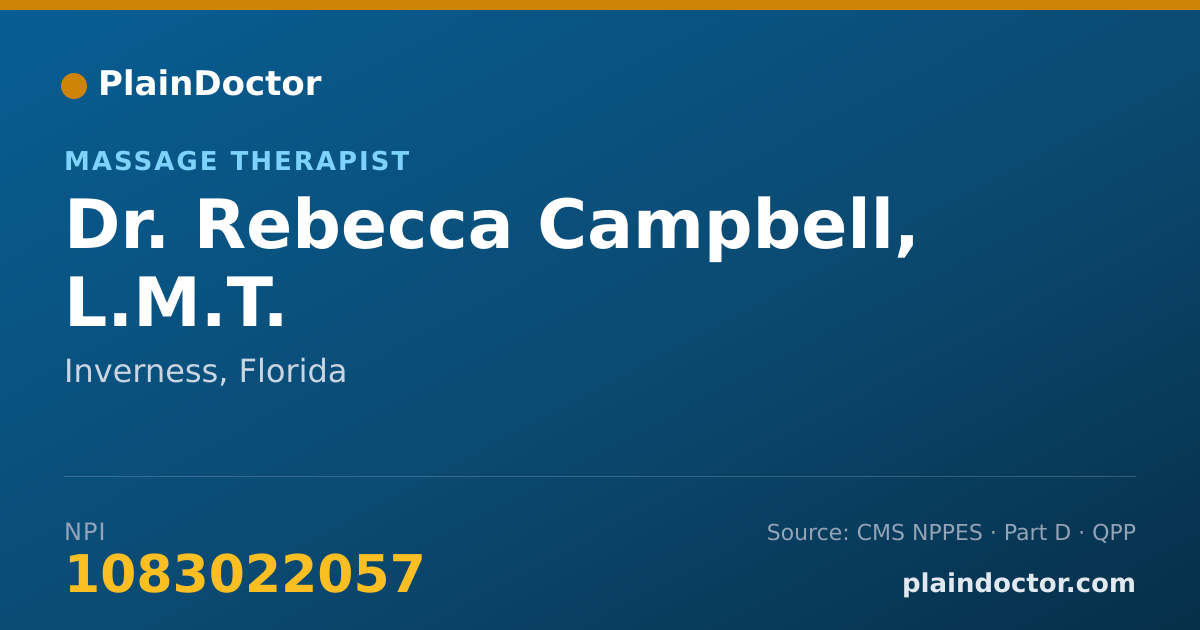 Shareable card for Rebecca Campbell, L.M.T. - Massage Therapist, Inverness, FL