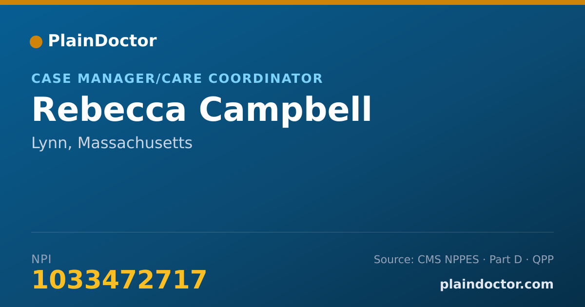 Shareable card for Rebecca Campbell - Case Manager/Care Coordinator, Lynn, MA