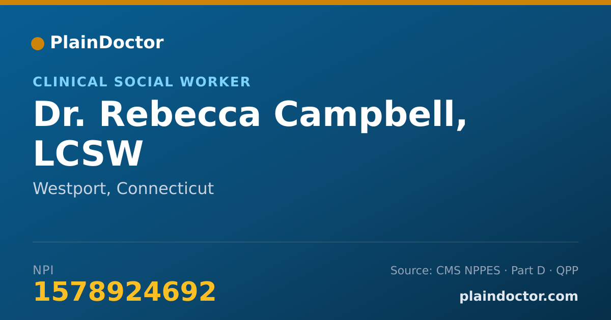 Shareable card for Rebecca Campbell, LCSW - Clinical Social Worker, Westport, CT