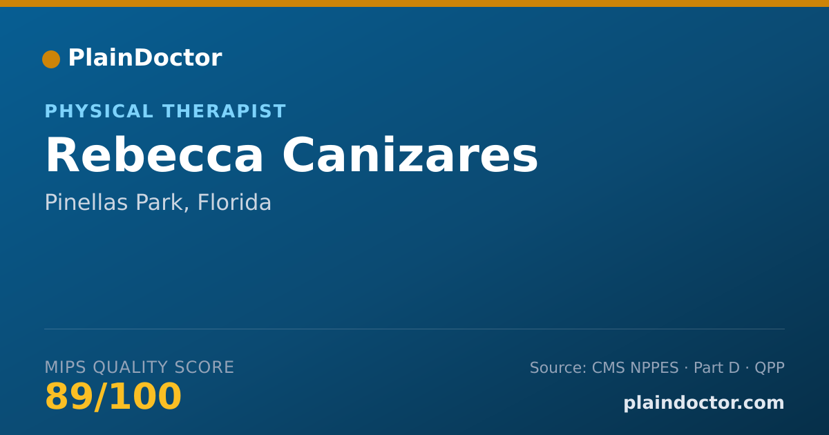 Shareable card for Rebecca Canizares - Physical Therapist, Pinellas Park, FL