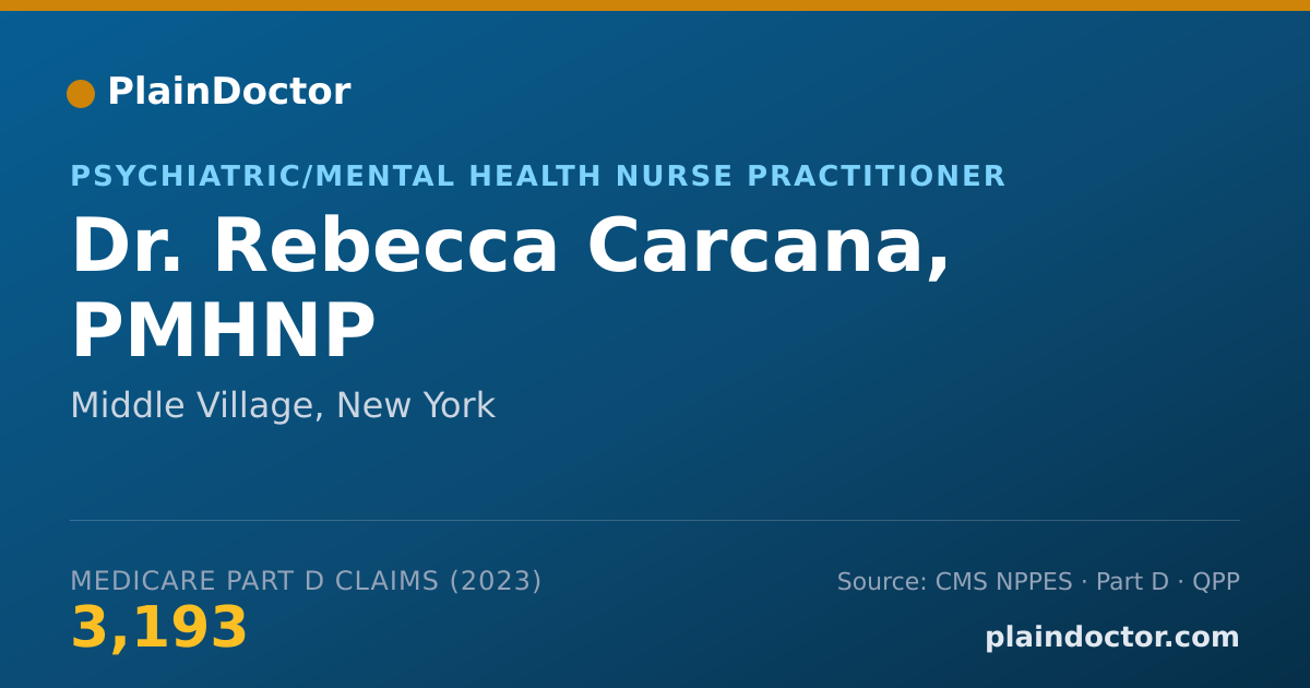 Shareable card for Rebecca Carcana, PMHNP - Psychiatric/Mental Health Nurse Practitioner, Middle Village, NY