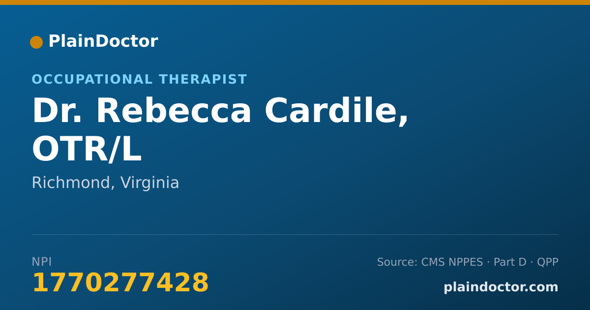 Shareable card for Rebecca Cardile, OTR/L - Occupational Therapist, Richmond, VA