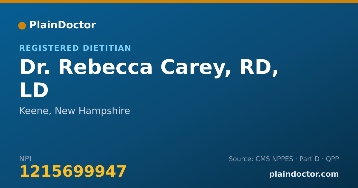 Shareable card for Rebecca Carey, RD, LD - Registered Dietitian, Keene, NH