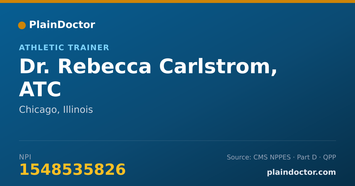 Shareable card for Rebecca Carlstrom, ATC - Athletic Trainer, Chicago, IL