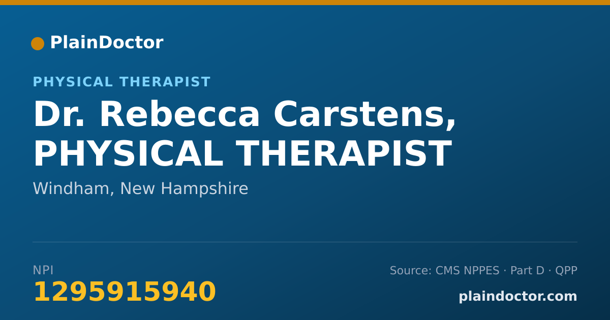 Shareable card for Rebecca Carstens, PHYSICAL THERAPIST - Physical Therapist, Windham, NH