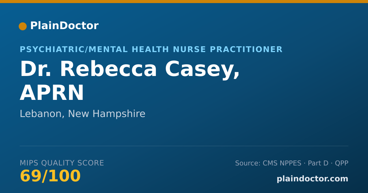 Shareable card for Rebecca Casey, APRN - Psychiatric/Mental Health Nurse Practitioner, Lebanon, NH
