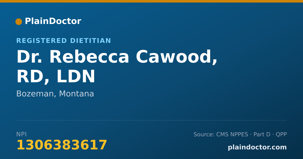 Shareable card for Rebecca Cawood, RD, LDN - Registered Dietitian, Bozeman, MT