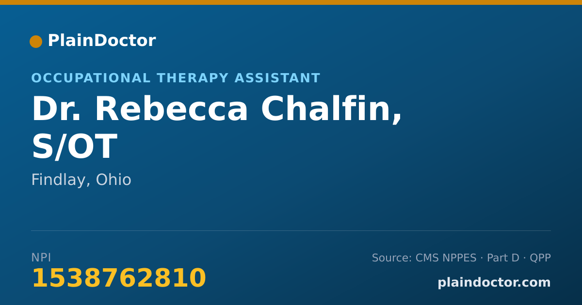 Shareable card for Rebecca Chalfin, S/OT - Occupational Therapy Assistant, Findlay, OH