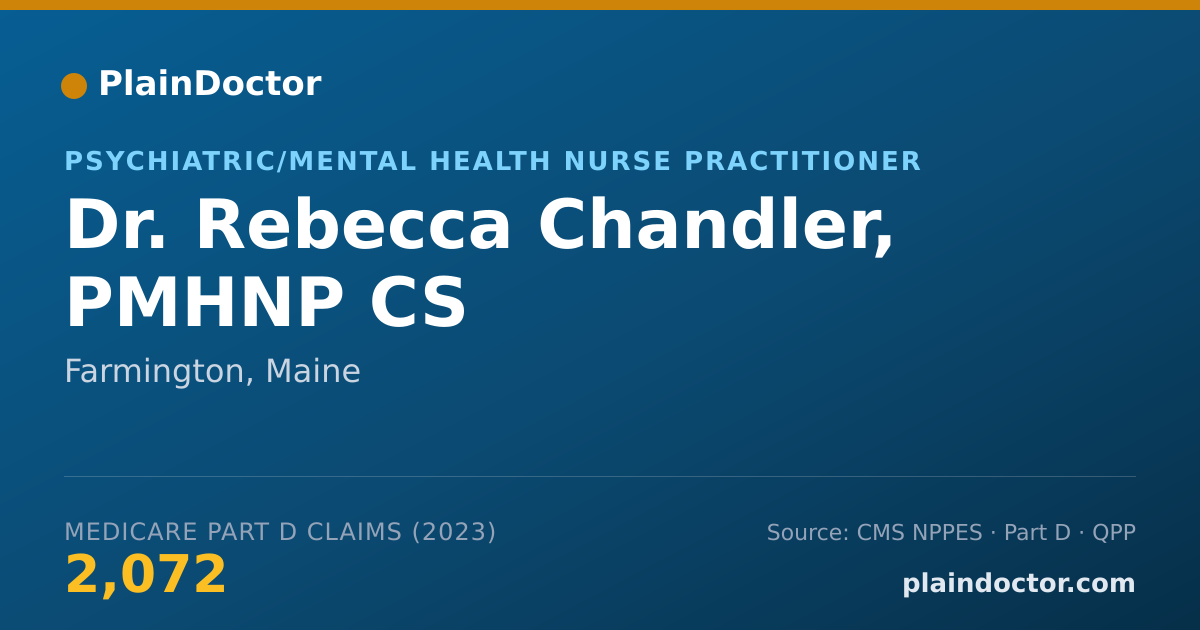Shareable card for Rebecca Chandler, PMHNP CS - Psychiatric/Mental Health Nurse Practitioner, Farmington, ME