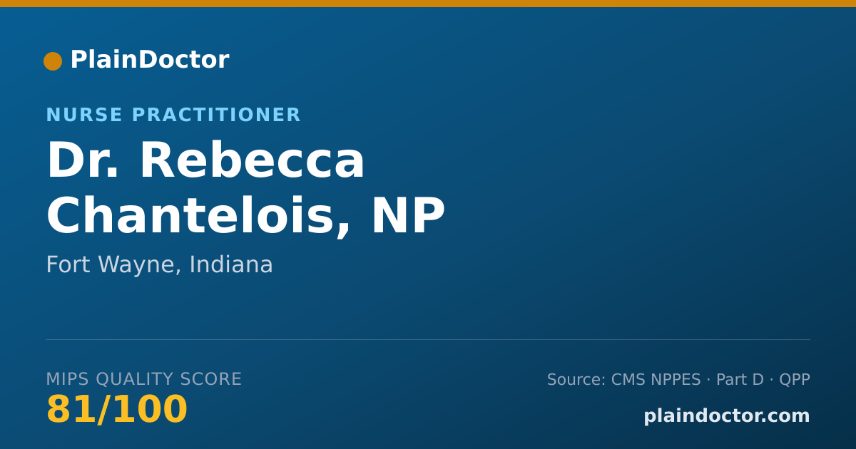 Shareable card for Rebecca Chantelois, NP - Nurse Practitioner, Fort Wayne, IN