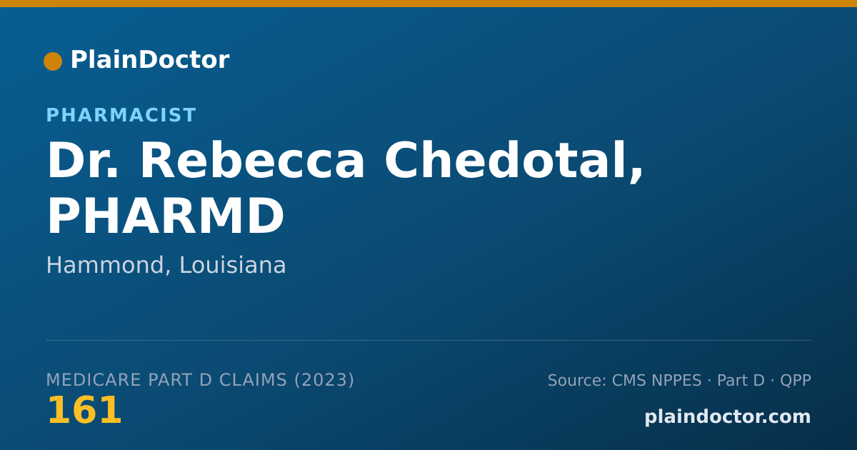 Shareable card for Rebecca Chedotal, PHARMD - Pharmacist, Hammond, LA