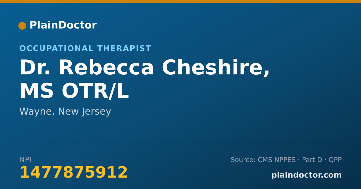 Shareable card for Rebecca Cheshire, MS OTR/L - Occupational Therapist, Wayne, NJ