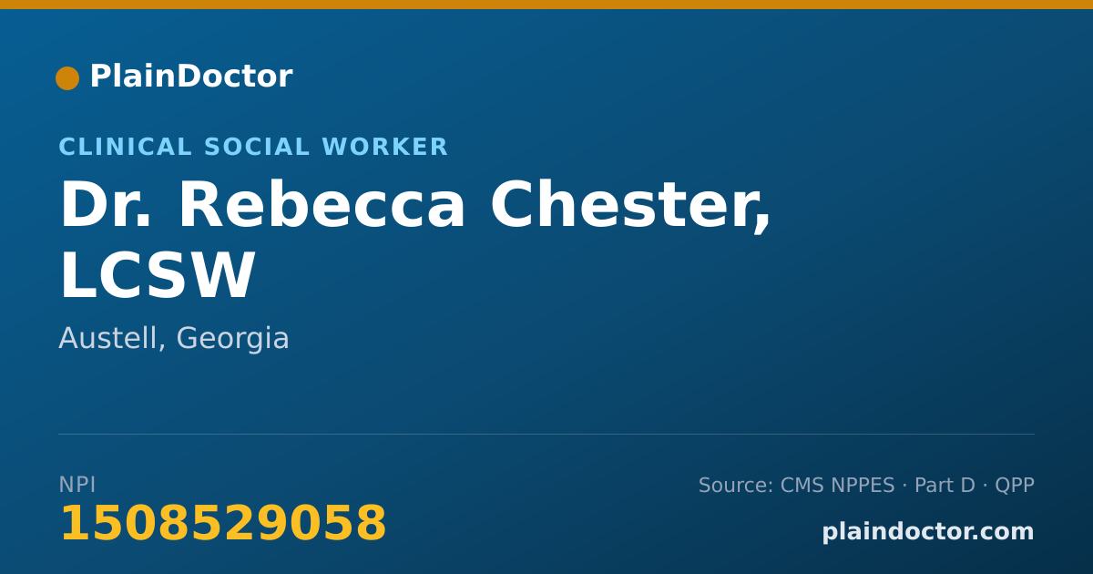 Shareable card for Rebecca Chester, LCSW - Clinical Social Worker, Austell, GA