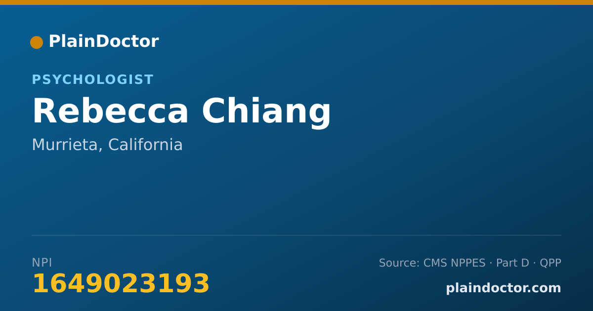 Shareable card for Rebecca Chiang - Psychologist, Murrieta, CA