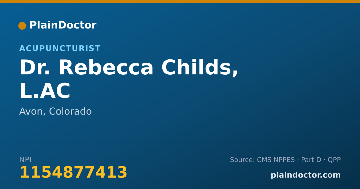 Shareable card for Rebecca Childs, L.AC - Acupuncturist, Avon, CO