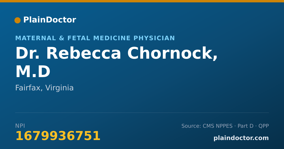 Shareable card for Rebecca Chornock, M.D - Maternal & Fetal Medicine Physician, Fairfax, VA