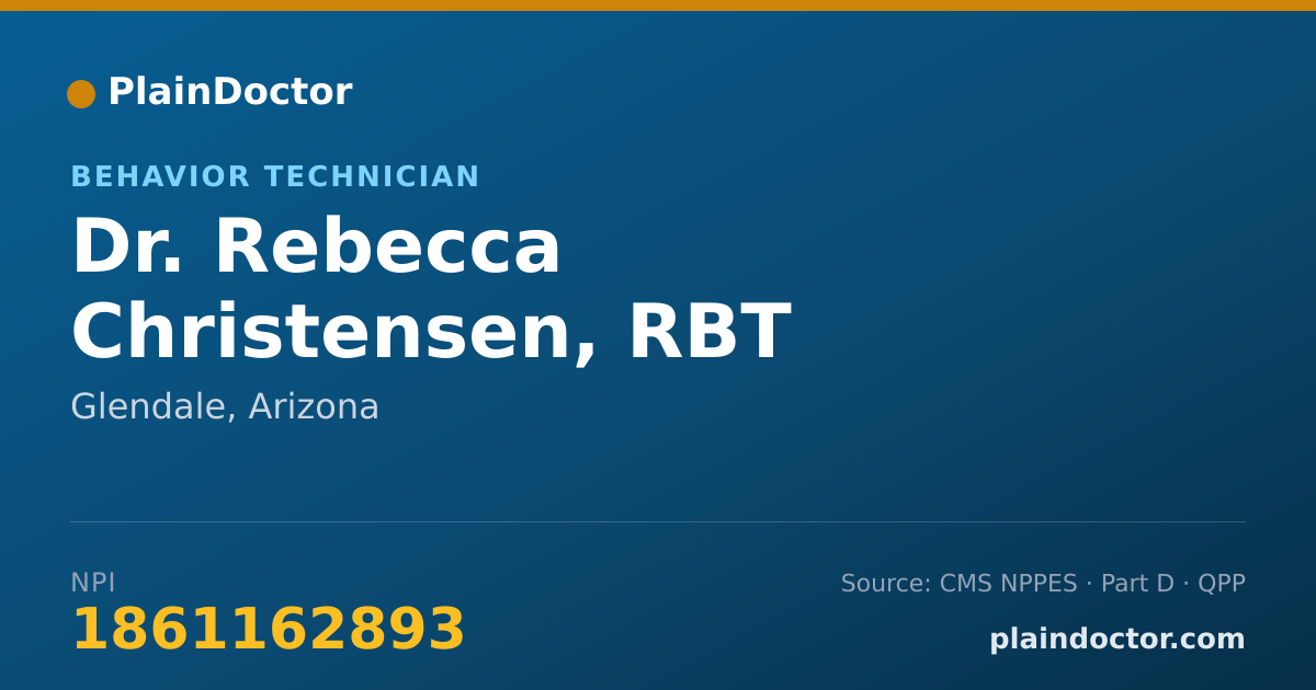 Shareable card for Rebecca Christensen, RBT - Behavior Technician, Glendale, AZ