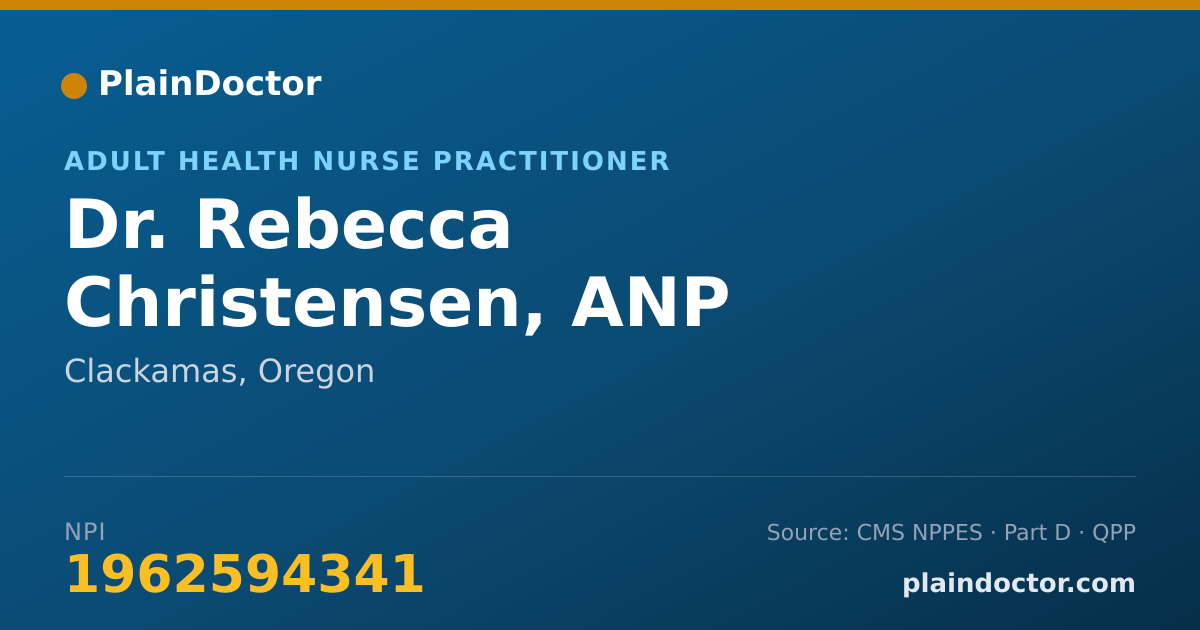 Shareable card for Rebecca Christensen, ANP - Adult Health Nurse Practitioner, Clackamas, OR