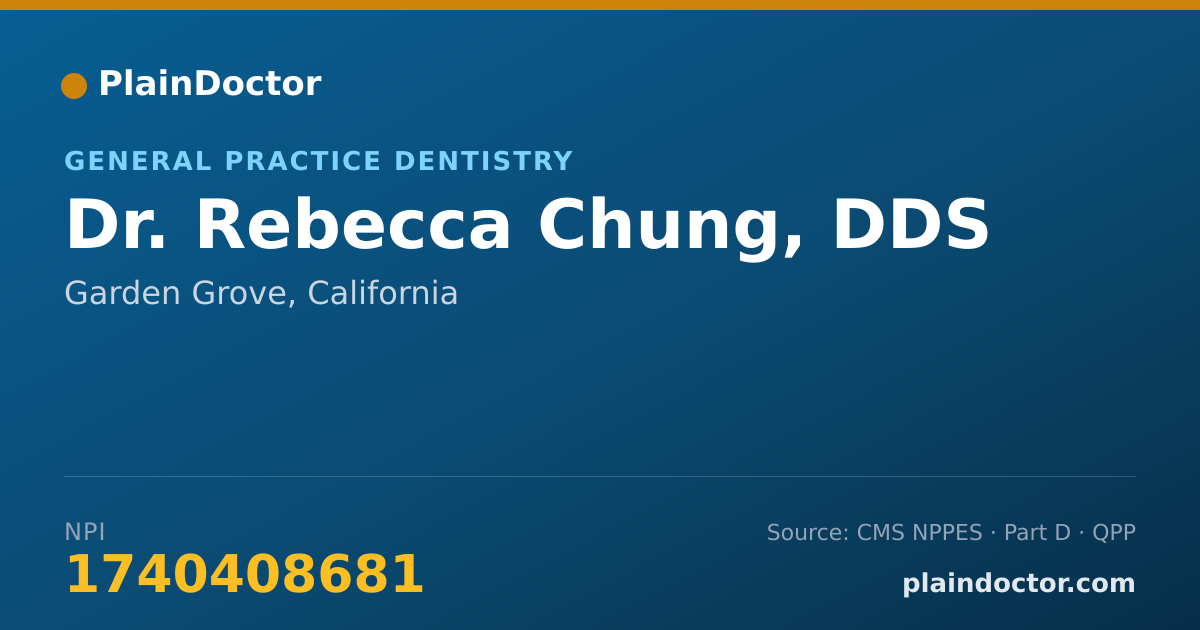 Shareable card for Rebecca Chung, DDS - General Practice Dentistry, Garden Grove, CA