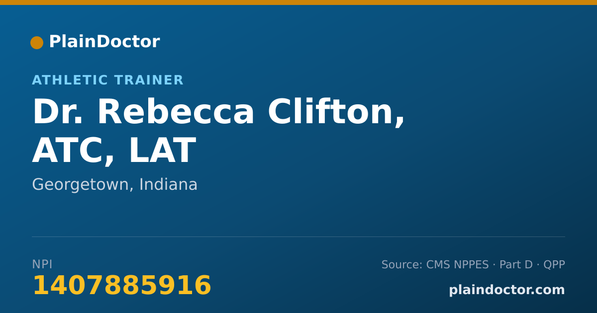 Shareable card for Rebecca Clifton, ATC, LAT - Athletic Trainer, Georgetown, IN