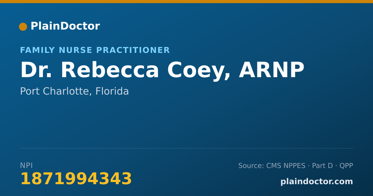 Shareable card for Rebecca Coey, ARNP - Family Nurse Practitioner, Port Charlotte, FL