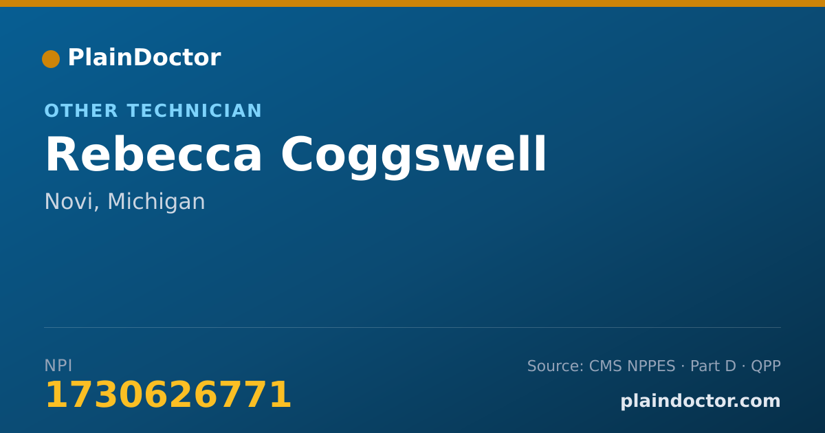 Shareable card for Rebecca Coggswell - Other Technician, Novi, MI