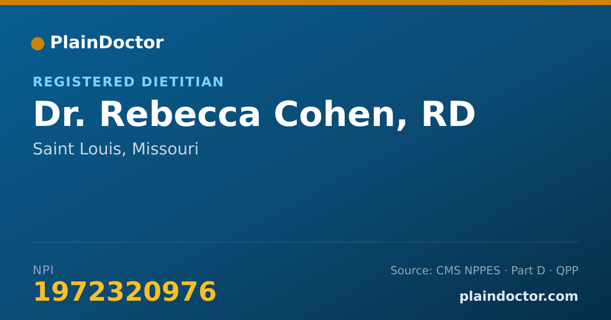 Shareable card for Rebecca Cohen, RD - Registered Dietitian, Saint Louis, MO