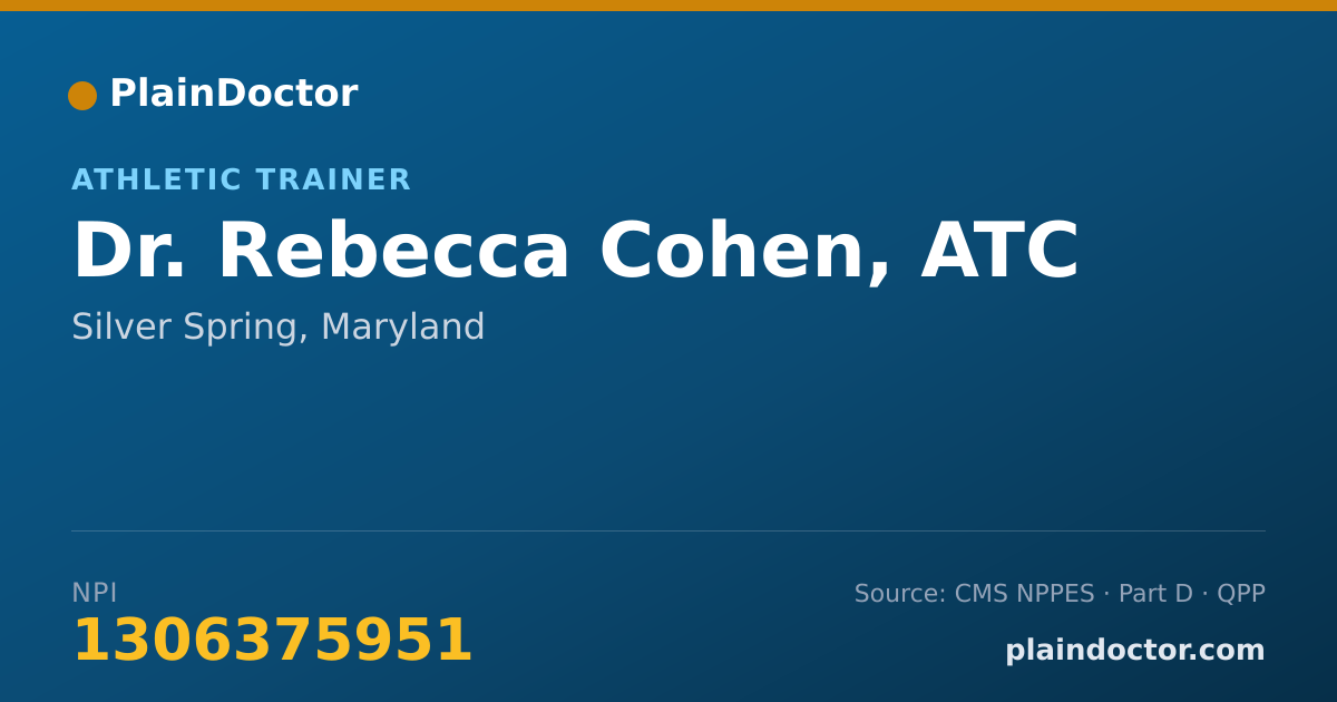 Shareable card for Rebecca Cohen, ATC - Athletic Trainer, Silver Spring, MD