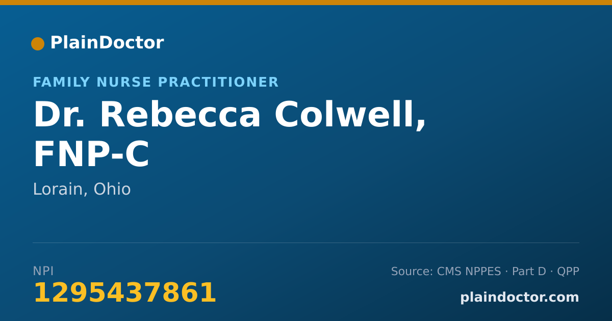 Shareable card for Rebecca Colwell, FNP-C - Family Nurse Practitioner, Lorain, OH