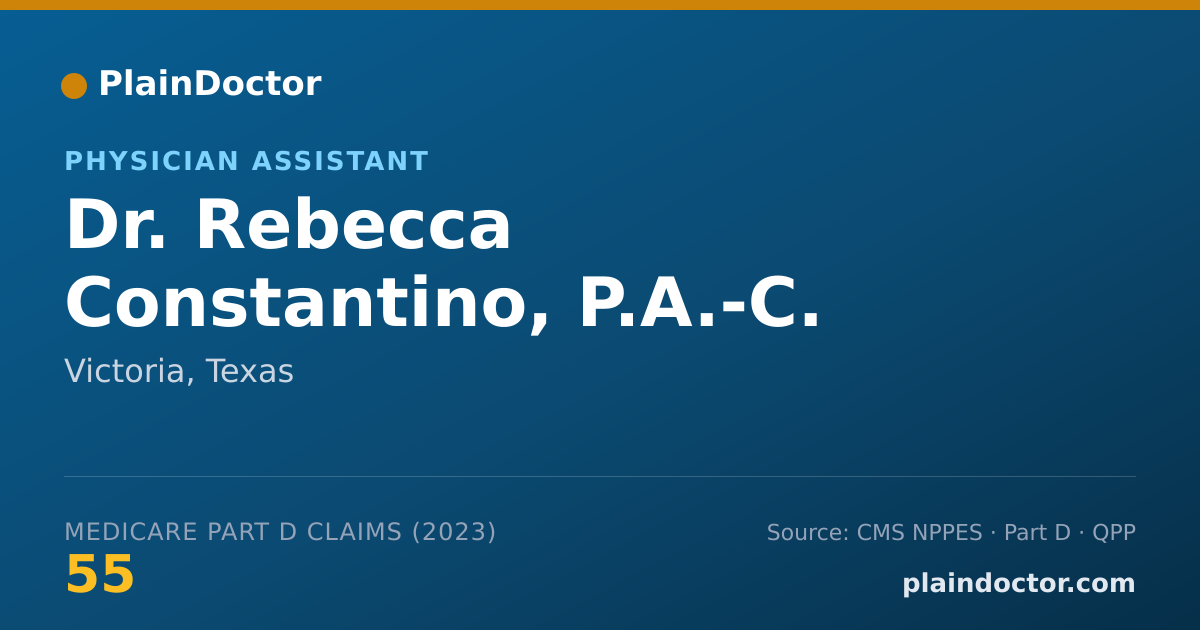 Shareable card for Rebecca Constantino, P.A.-C. - Physician Assistant, Victoria, TX