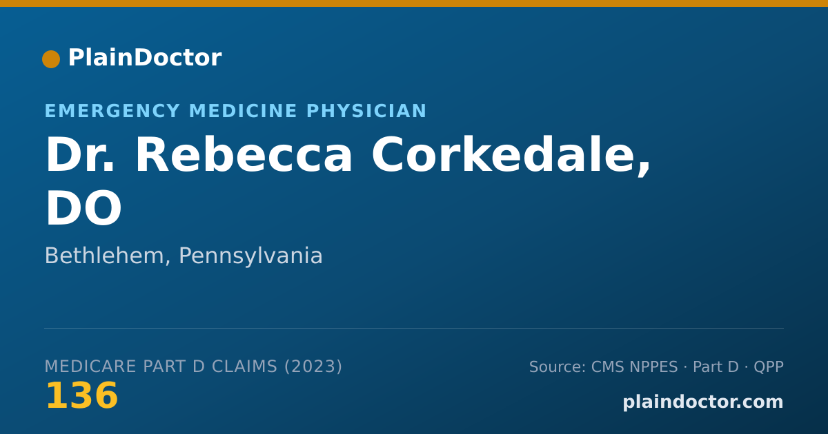 Shareable card for Rebecca Corkedale, DO - Emergency Medicine Physician, Bethlehem, PA