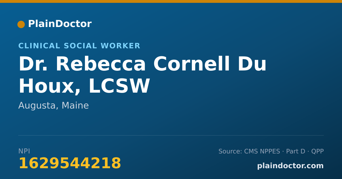 Shareable card for Rebecca Cornell Du Houx, LCSW - Clinical Social Worker, Augusta, ME