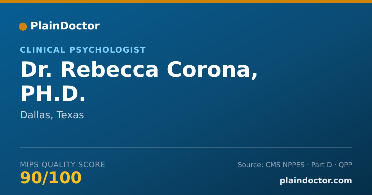 Shareable card for Rebecca Corona, PH.D. - Clinical Psychologist, Dallas, TX