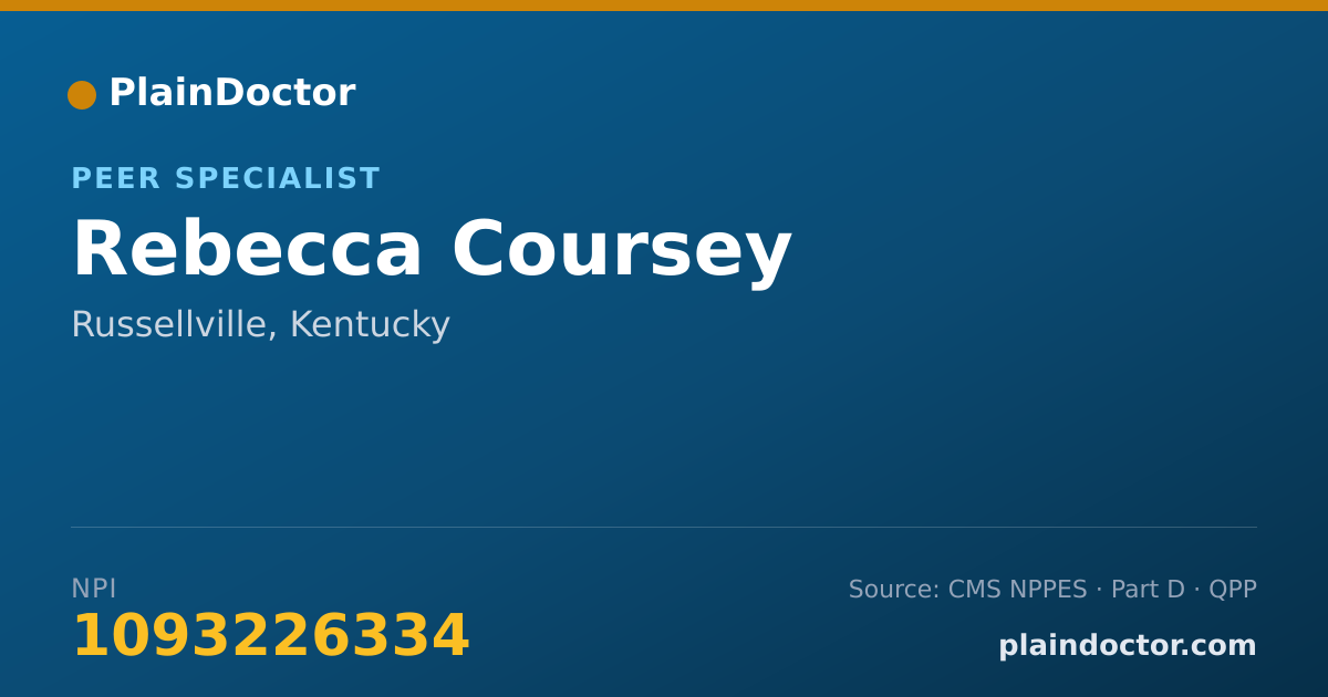 Shareable card for Rebecca Coursey - Peer Specialist, Russellville, KY