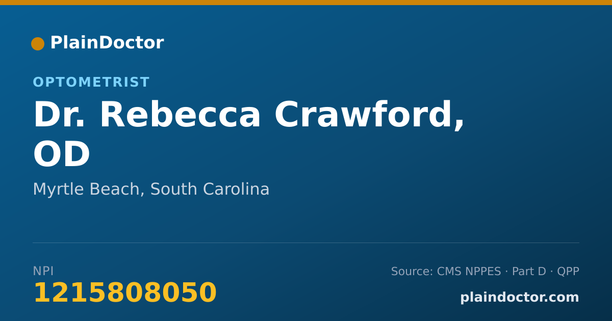 Shareable card for Rebecca Crawford, OD - Optometrist, Myrtle Beach, SC