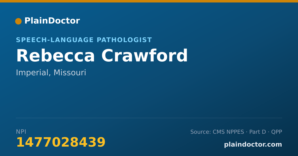 Shareable card for Rebecca Crawford - Speech-Language Pathologist, Imperial, MO