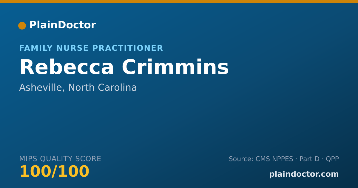 Shareable card for Rebecca Crimmins - Family Nurse Practitioner, Asheville, NC