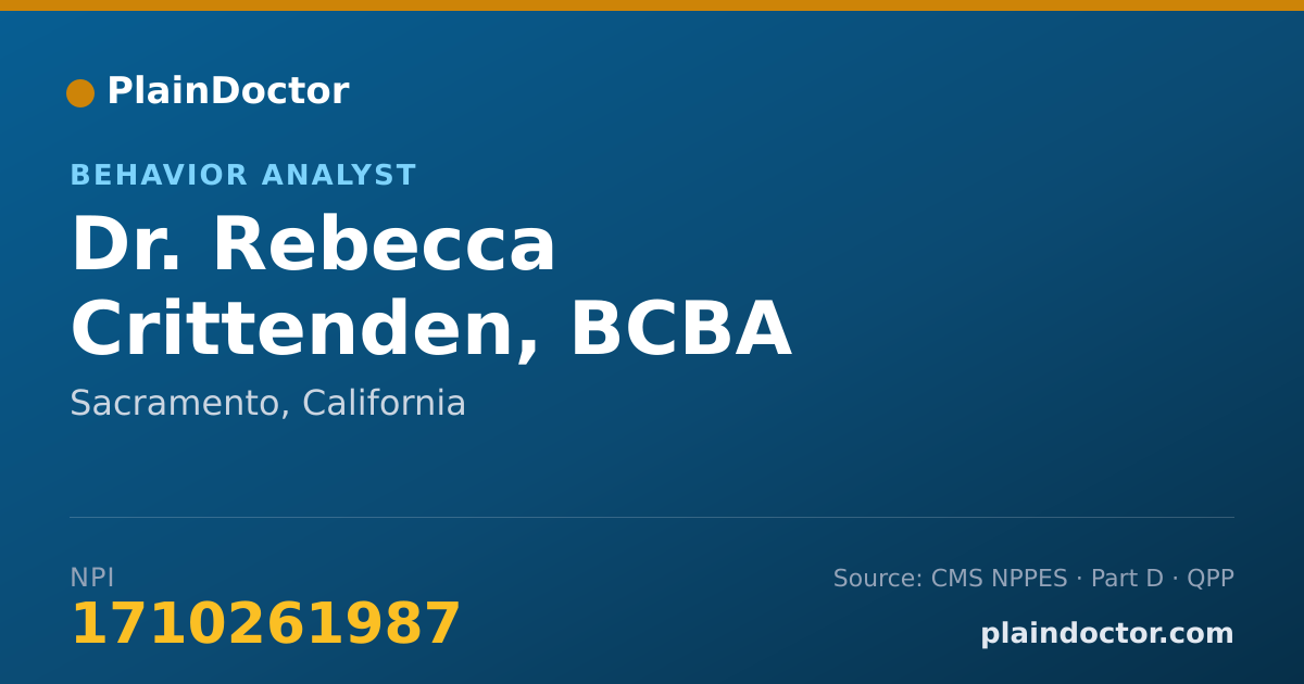 Shareable card for Rebecca Crittenden, BCBA - Behavior Analyst, Sacramento, CA