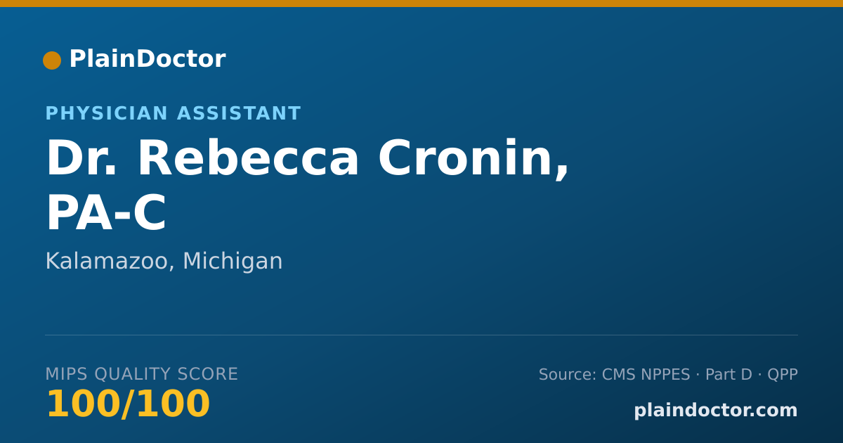 Shareable card for Rebecca Cronin, PA-C - Physician Assistant, Kalamazoo, MI