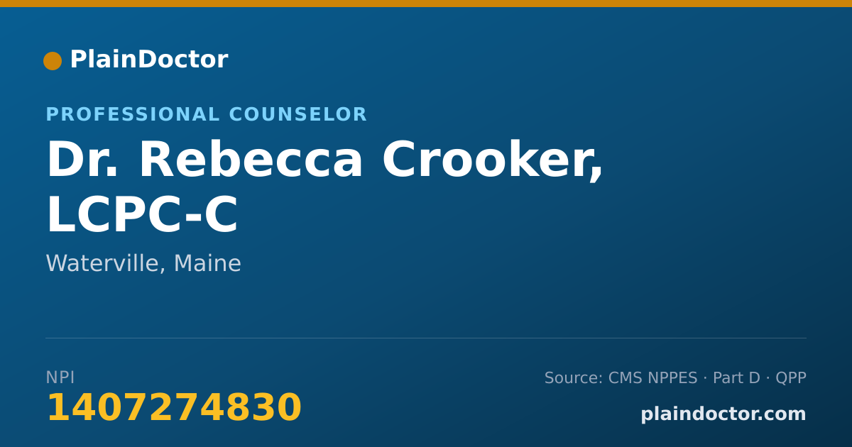 Shareable card for Rebecca Crooker, LCPC-C - Professional Counselor, Waterville, ME