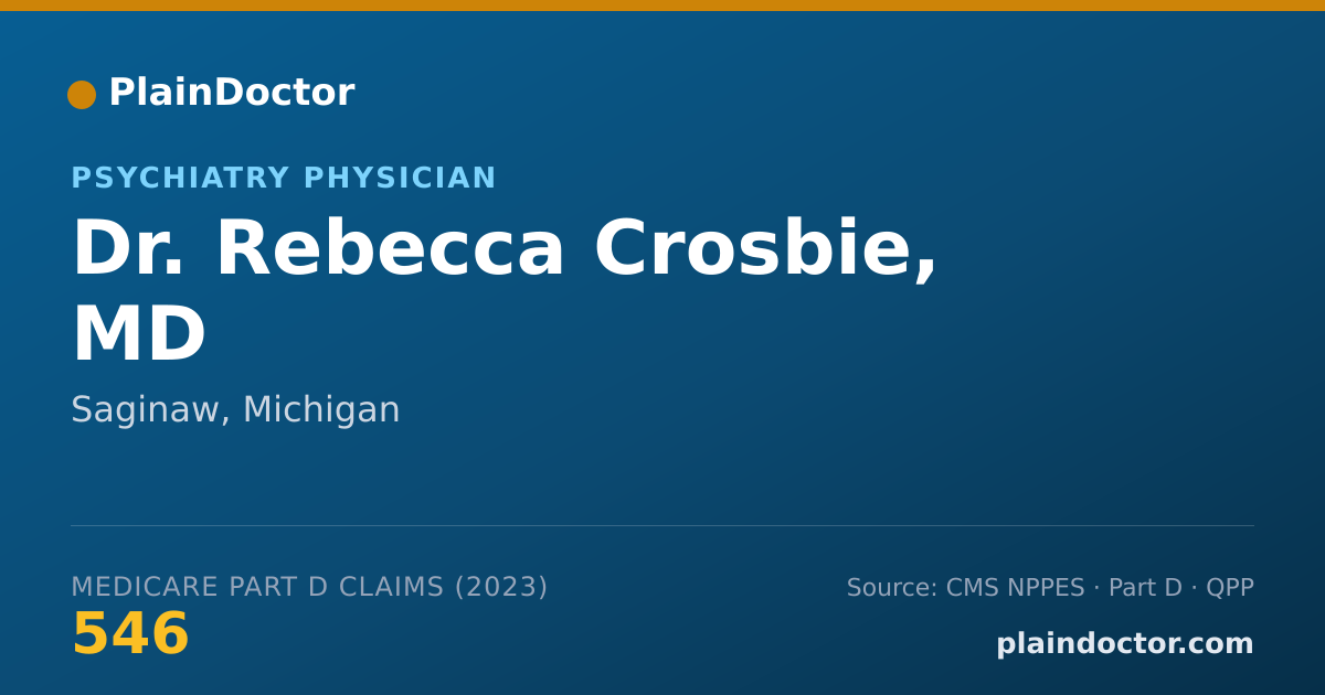 Shareable card for Rebecca Crosbie, MD - Psychiatry Physician, Saginaw, MI