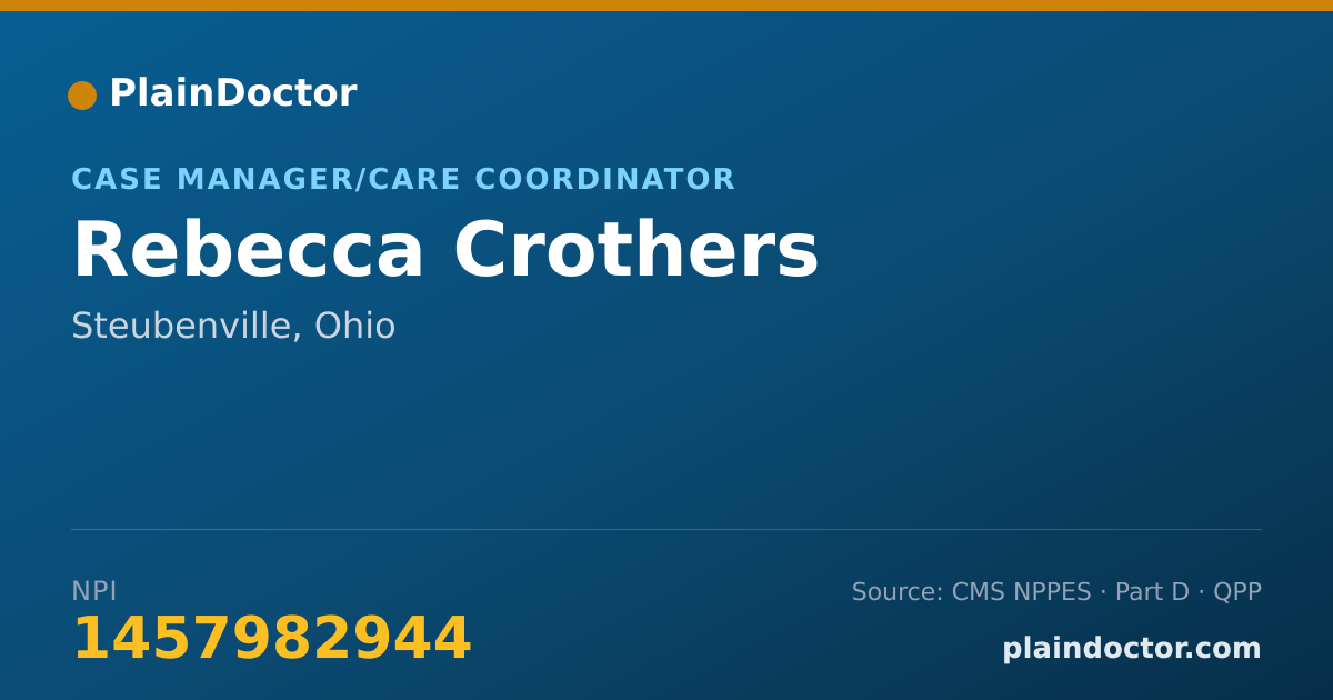 Shareable card for Rebecca Crothers - Case Manager/Care Coordinator, Steubenville, OH