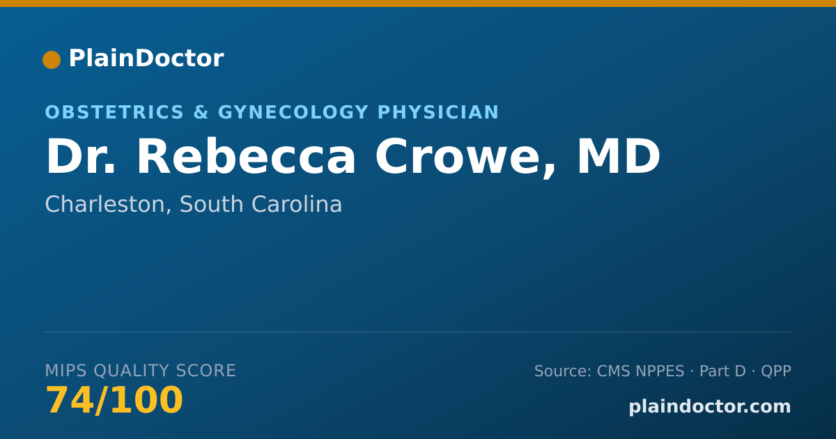 Shareable card for Rebecca Crowe, MD - Obstetrics & Gynecology Physician, Charleston, SC