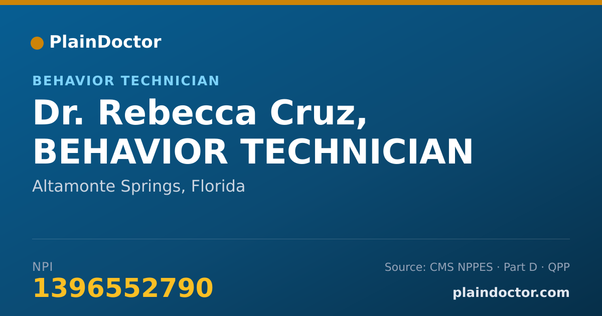 Shareable card for Rebecca Cruz, BEHAVIOR TECHNICIAN - Behavior Technician, Altamonte Springs, FL