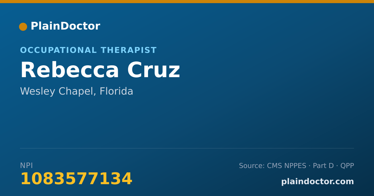Shareable card for Rebecca Cruz - Occupational Therapist, Wesley Chapel, FL