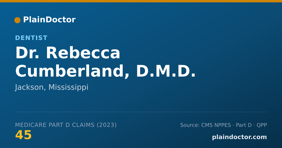 Shareable card for Rebecca Cumberland, D.M.D. - Dentist, Jackson, MS